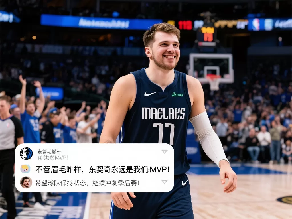 “眉毛成焦点！独行侠官方晒赛场照狂欢胜利”